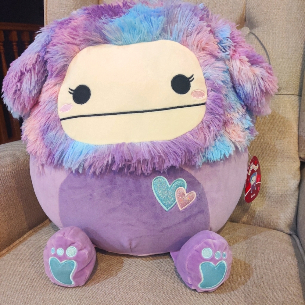 Squishmallow 16" Eden bigfoot plush Valentine's Day stuffed animal purple